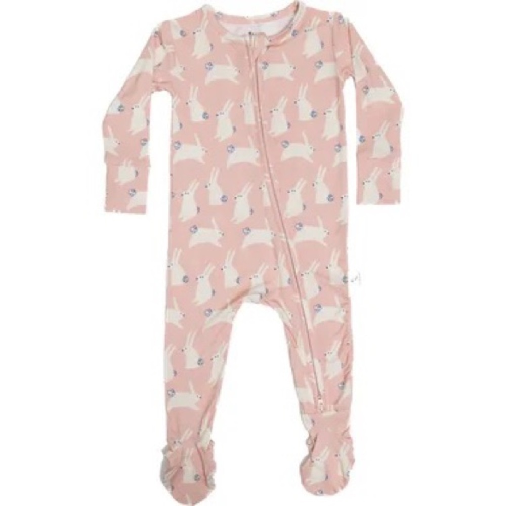 Loocsy Pink Bunny Footie | 6-9 months